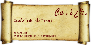 Csánk Áron névjegykártya